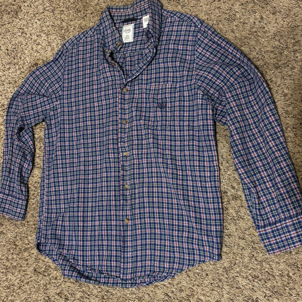 Chaps Classic Plaid Flannel Button up Shirt Size M